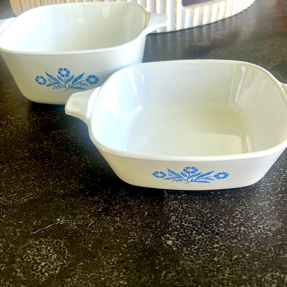Vintage Corningware white w/ blue cornflower set of baking dishes 22 oz …